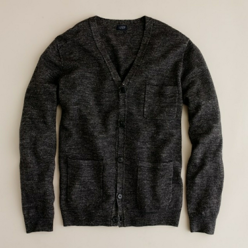 J.Crew Wool-Linen Grey Cardigan